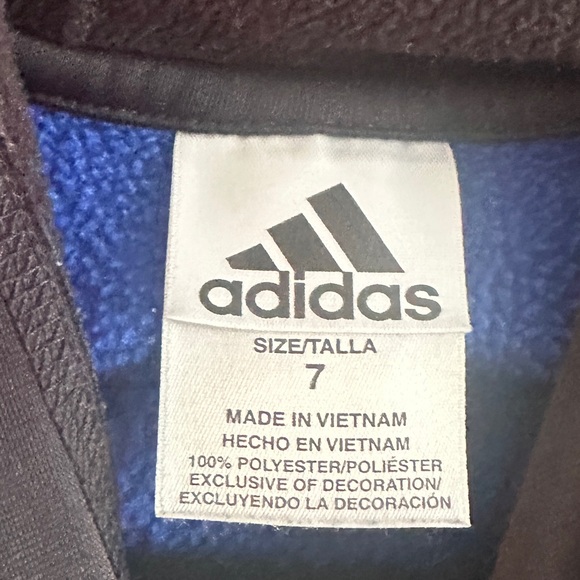ADIDAS Boys 7 Blue & Black Hoodie! - Picture 3 of 3